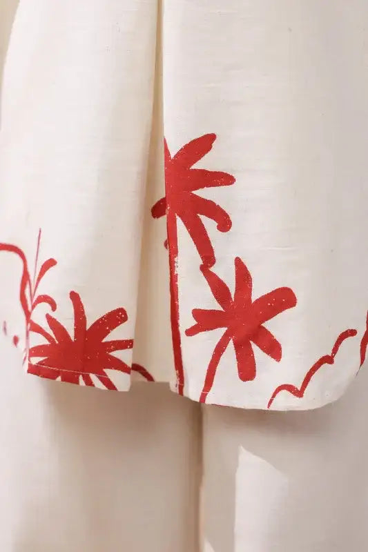 Palm Sketch Cotton Co-ord Set