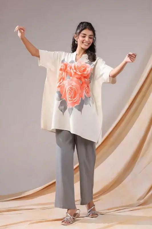 Coral Rose Cotton Flex Co-ord Set