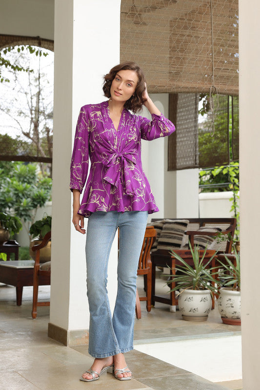 Elegant Fern Russian Silk Top