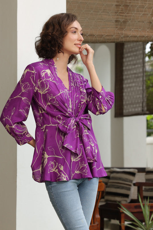 Elegant Fern Russian Silk Top