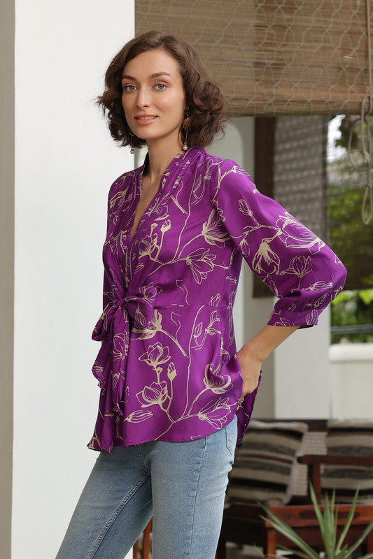 Elegant Fern Russian Silk Top