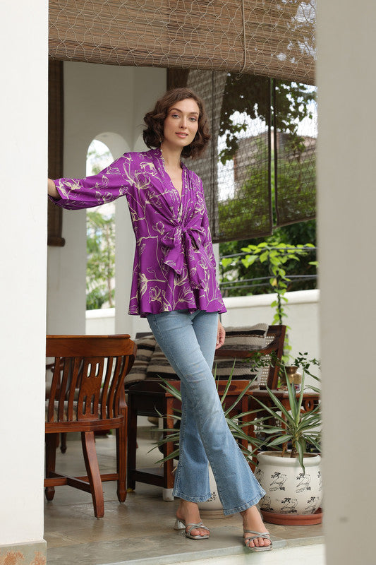 Elegant Fern Russian Silk Top