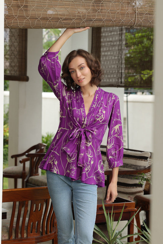 Elegant Fern Russian Silk Top