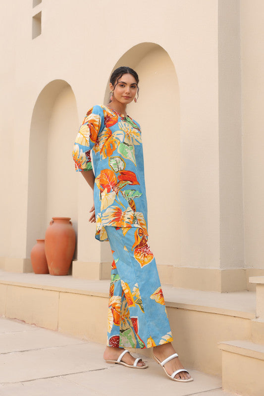 Tropical Blue Loungewear Set