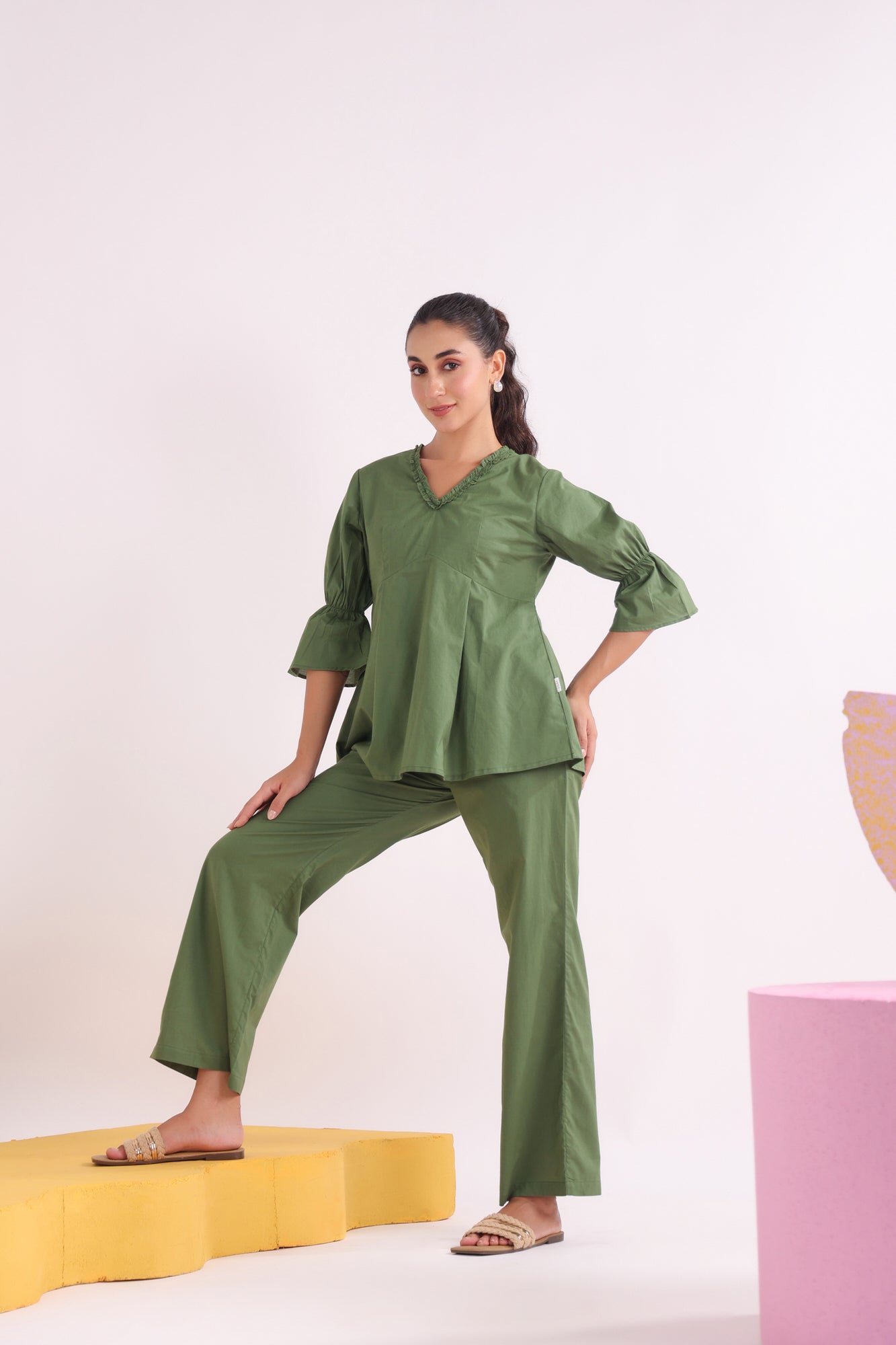 Green Aura Cotton Co-ord Set