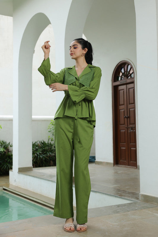 Chic Moss Cotton Co ord Set