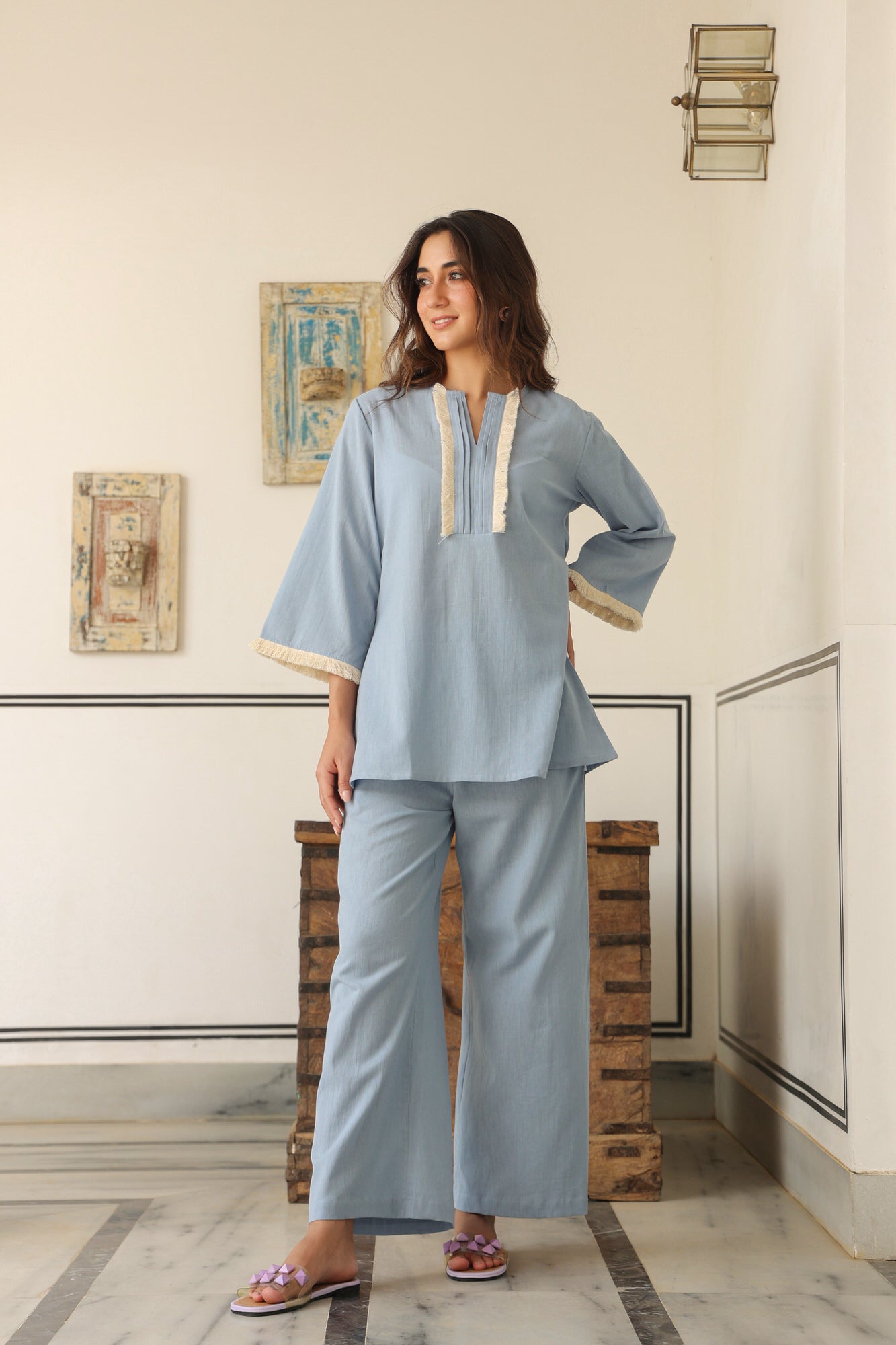 Blue Fantasy Cotton Flex Co-ord Set