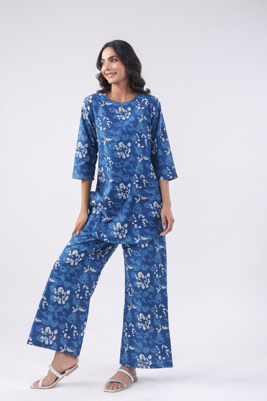 Ivory Waves Cotton Loungewear Set