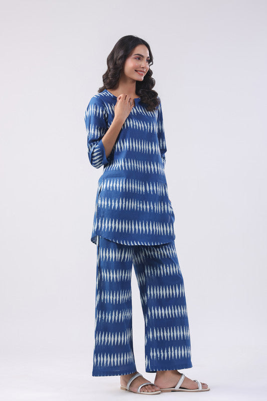 Azure Tranquil Cotton Loungewear Set