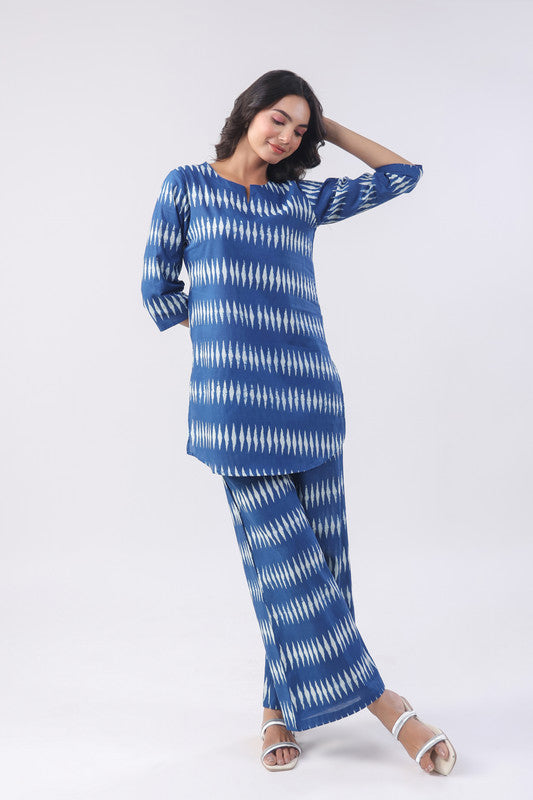 Azure Tranquil Cotton Loungewear Set