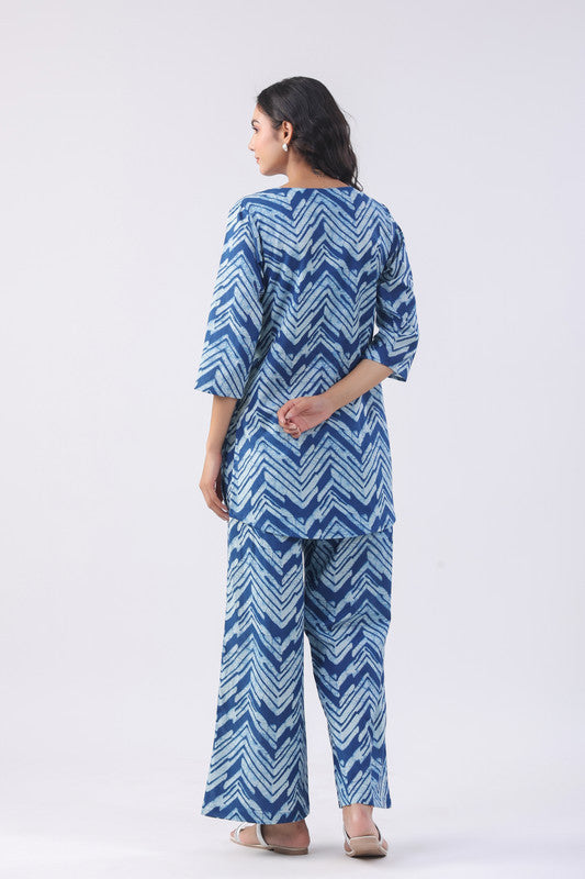 Persian Blue Cotton Loungewear Set