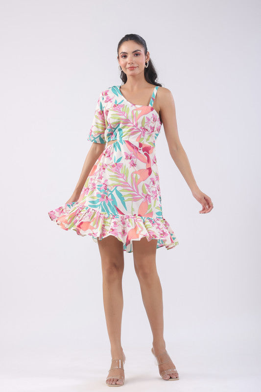 Lushia Floral Cotton Cotton Dress