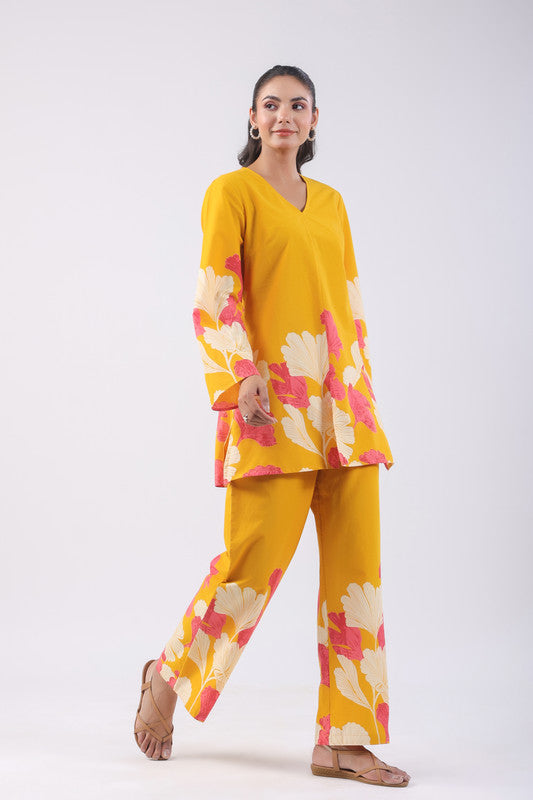 Marigold Yellow Cotton Co-ord Set