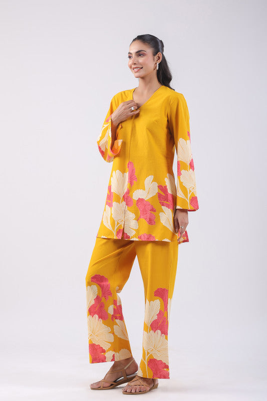 Marigold Yellow Cotton Co-ord Set