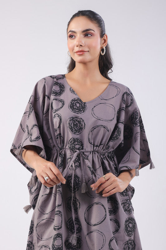 Philippine Grey Cotton Kaftan Set