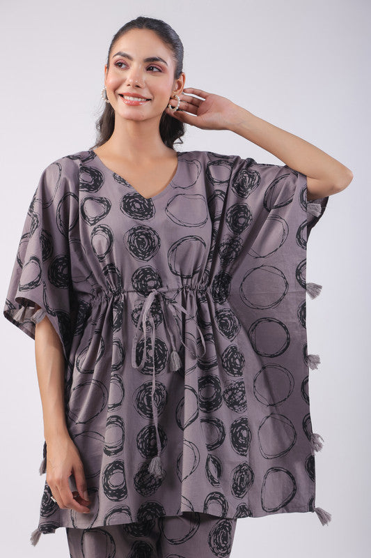 Philippine Grey Cotton Kaftan Set