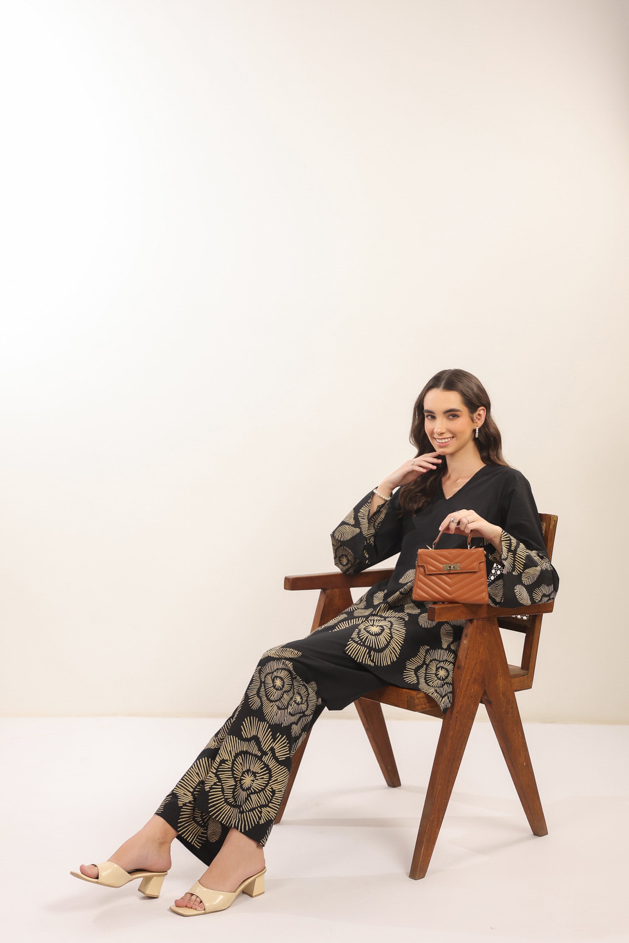 Bold Botanica Black Cotton Co-ord Set