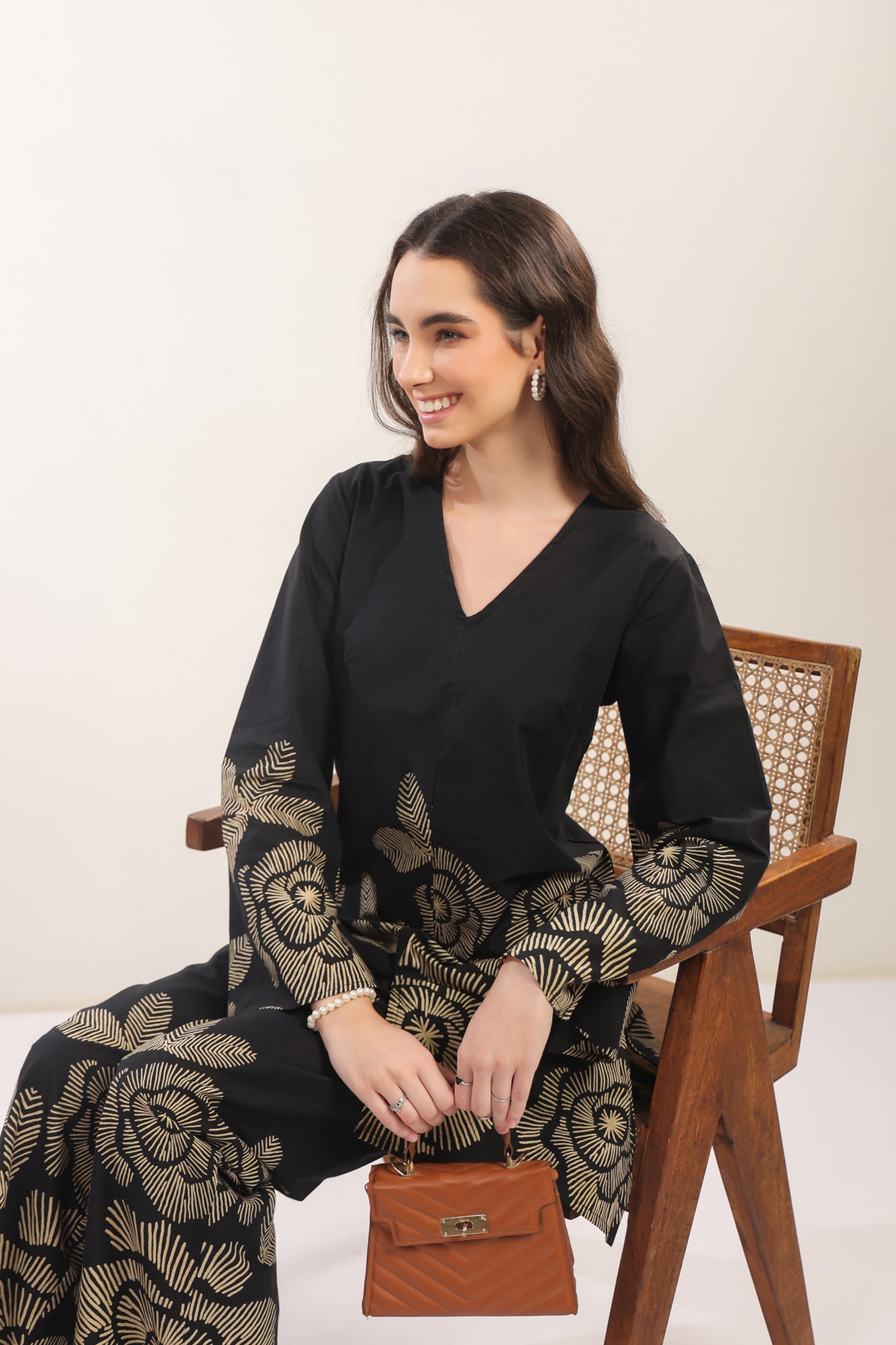 Bold Botanica Black Cotton Co-ord Set