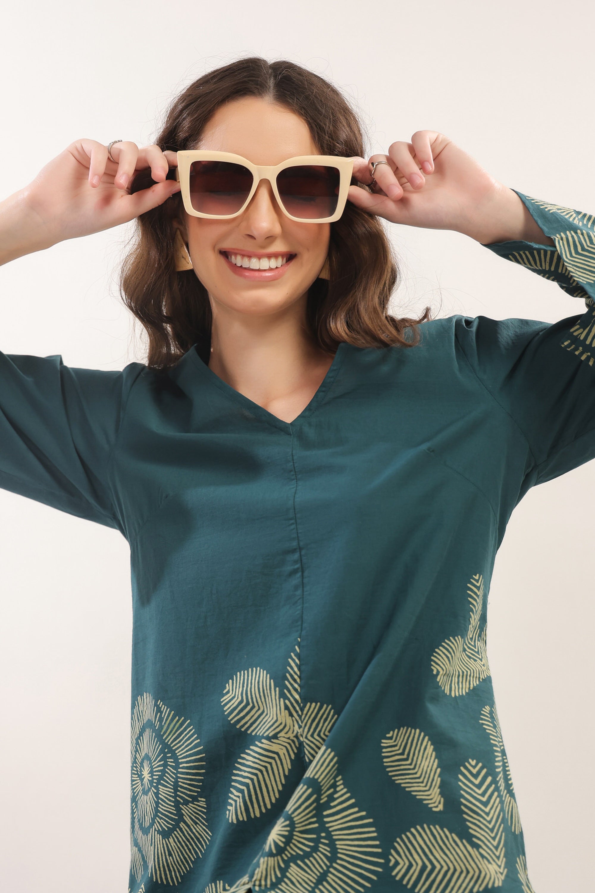 Wildflower Teal Cotton Co-ord Set