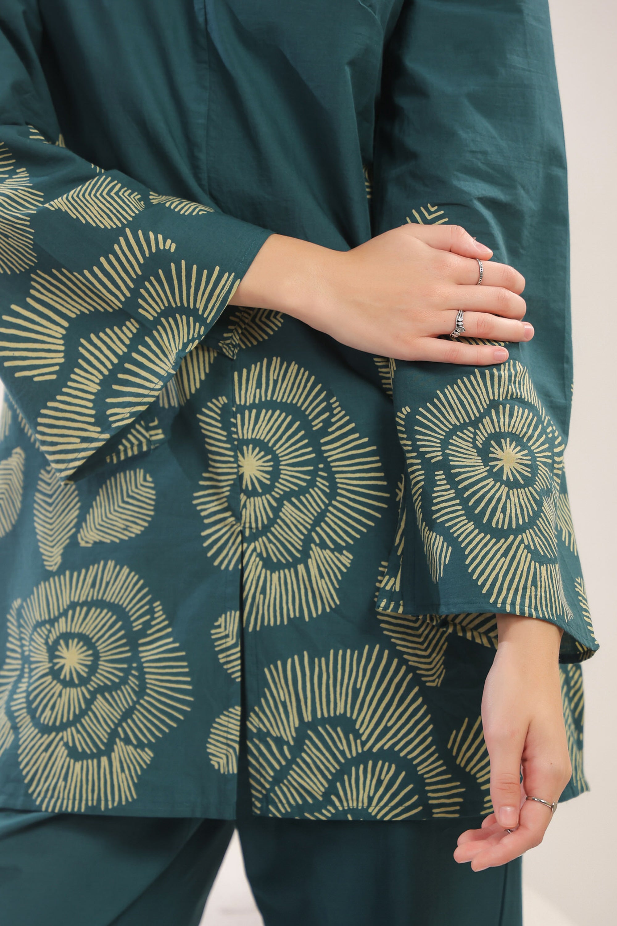 Wildflower Teal Cotton Co-ord Set