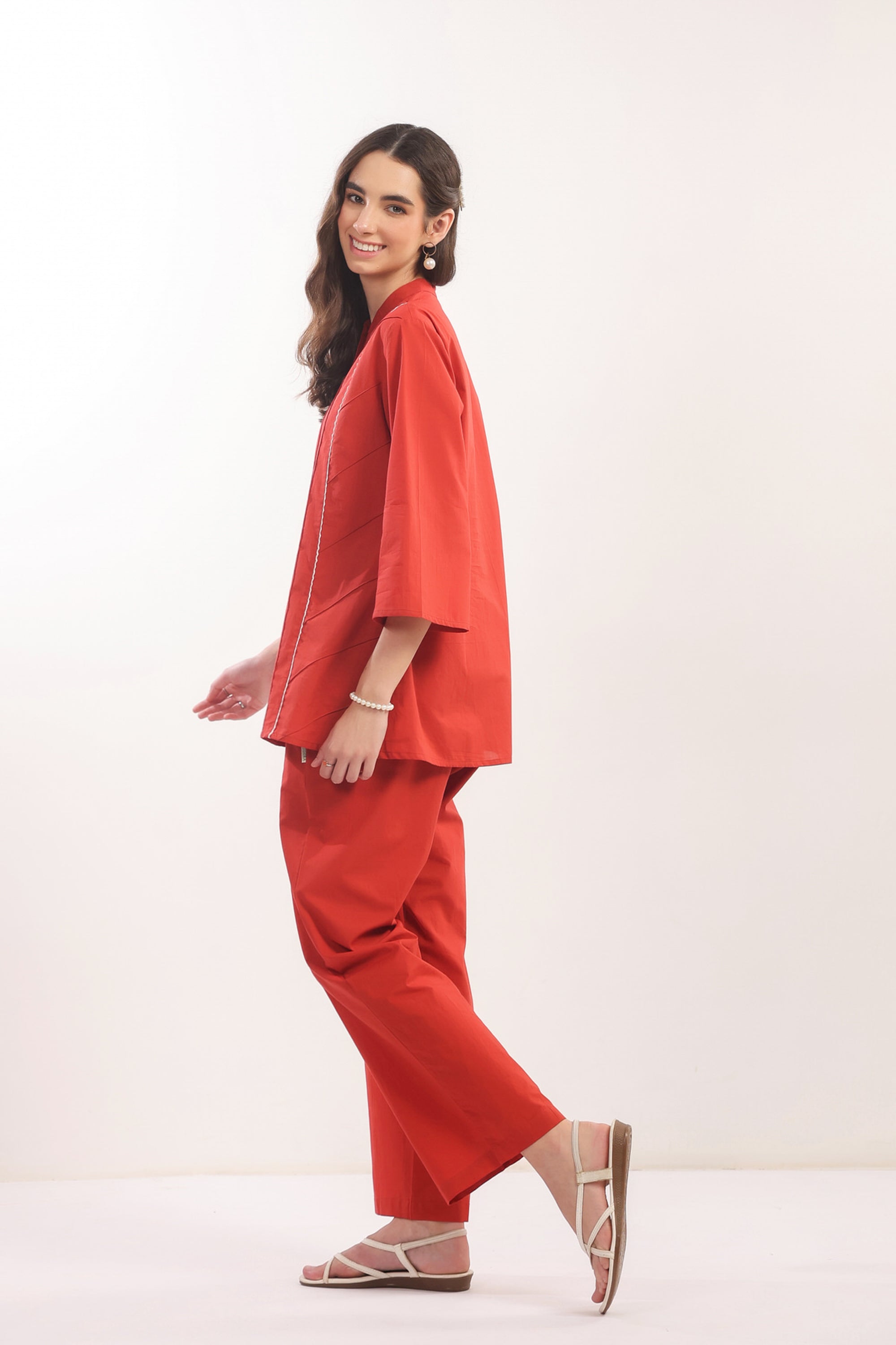 Rust Minimalist Cotton Co-ord Set