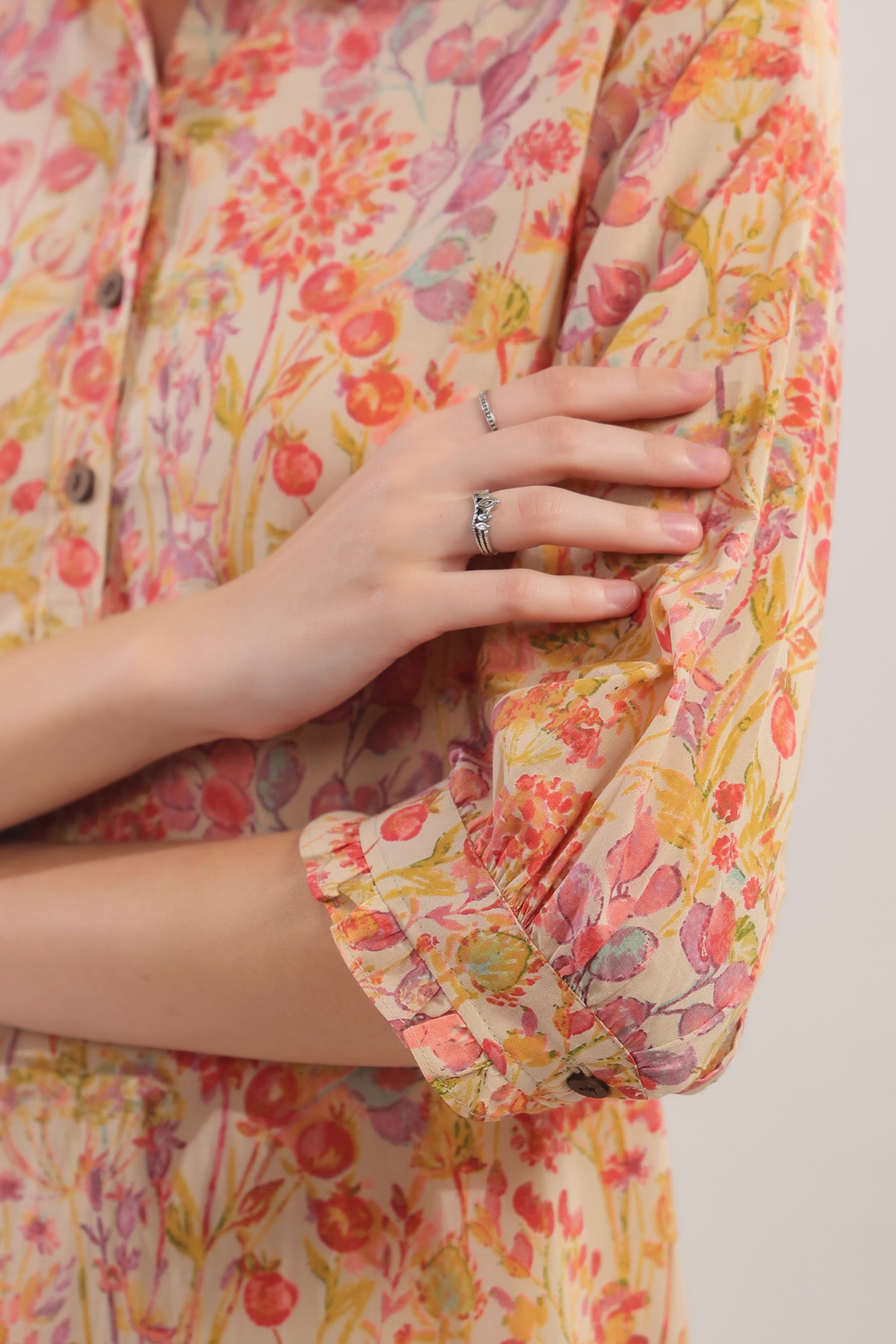 Tangerine Bloom Cotton Co-ord Set