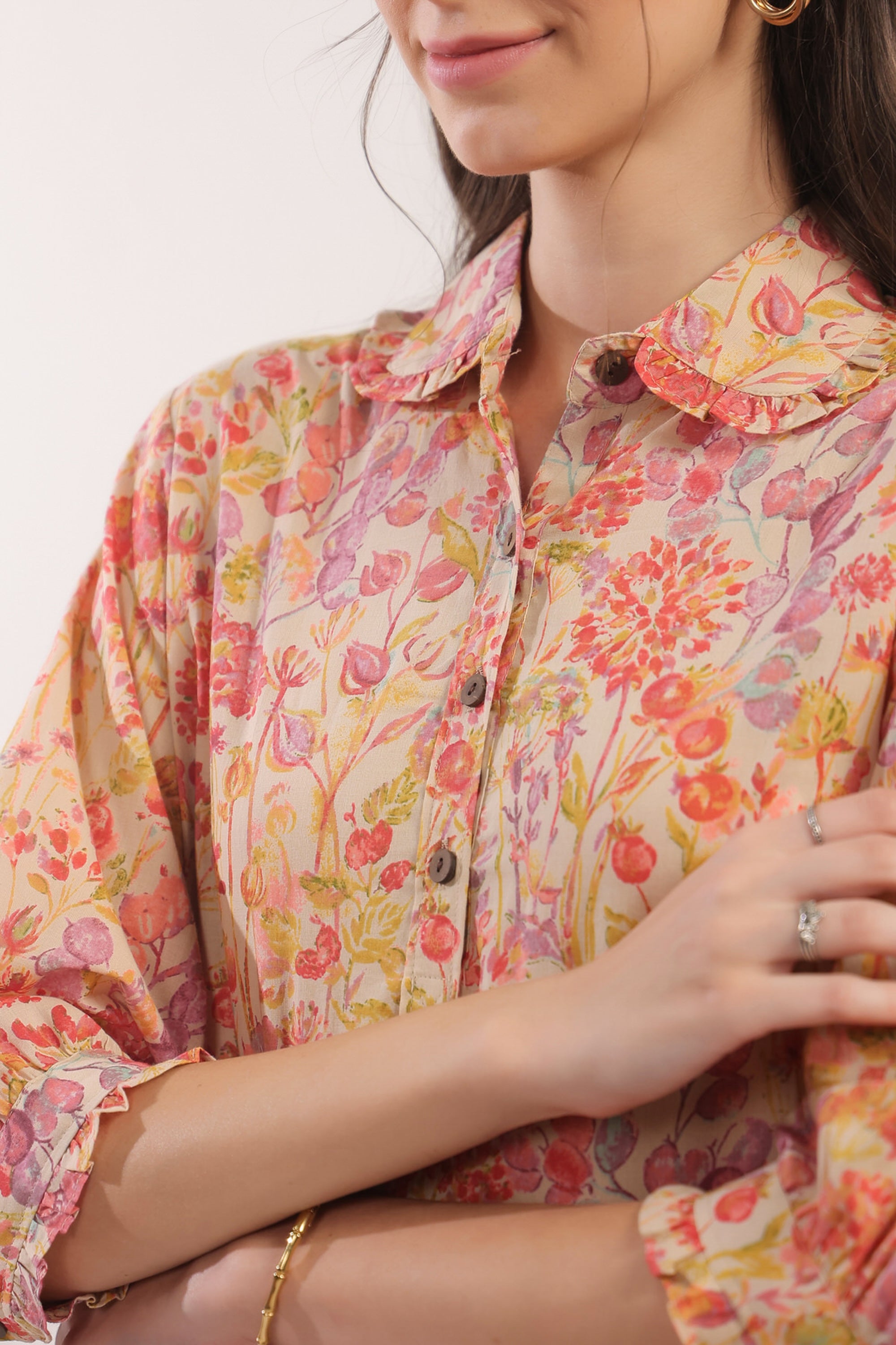 Tangerine Bloom Cotton Co-ord Set