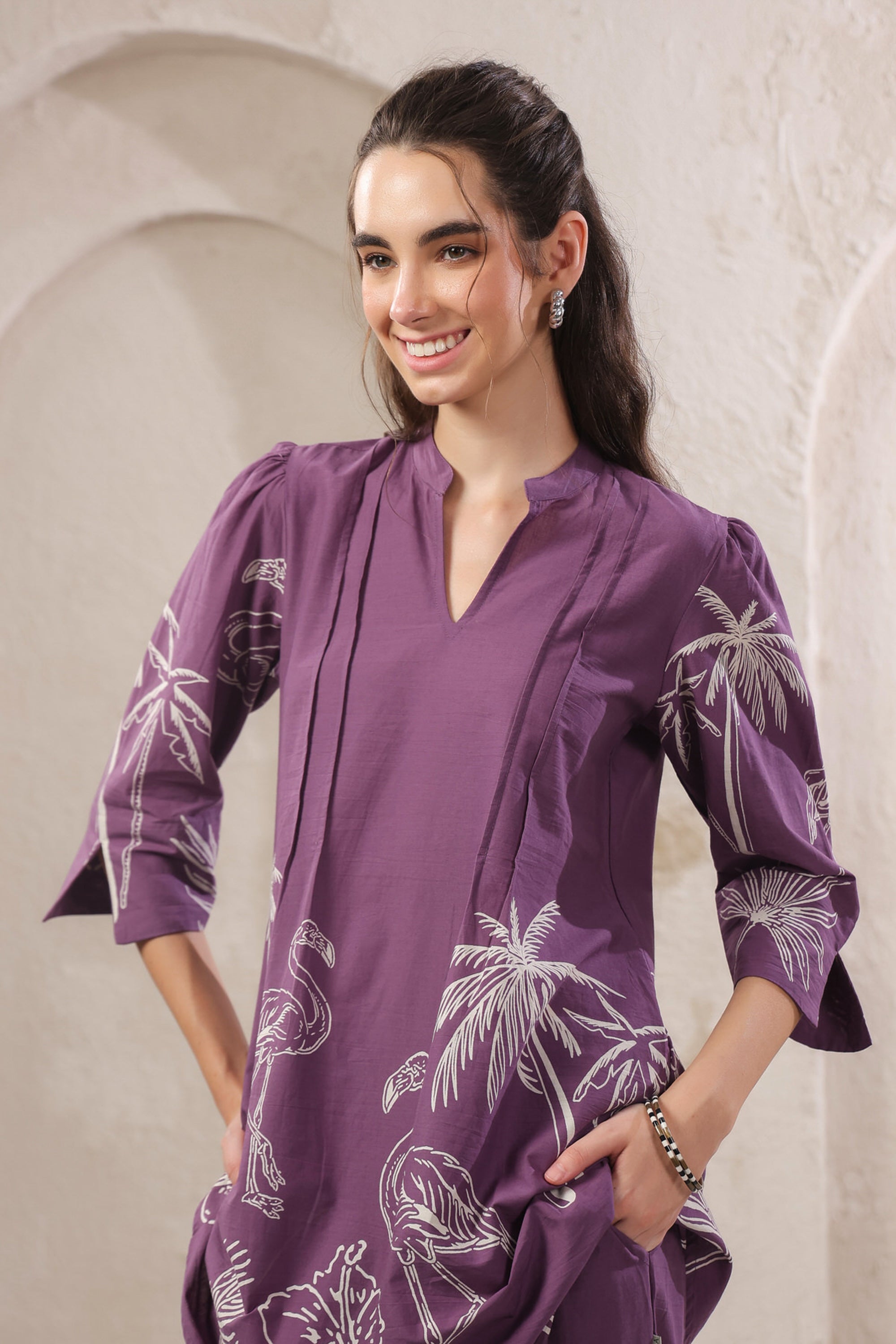 Wild Mauve Printed Cotton Co-ord Set