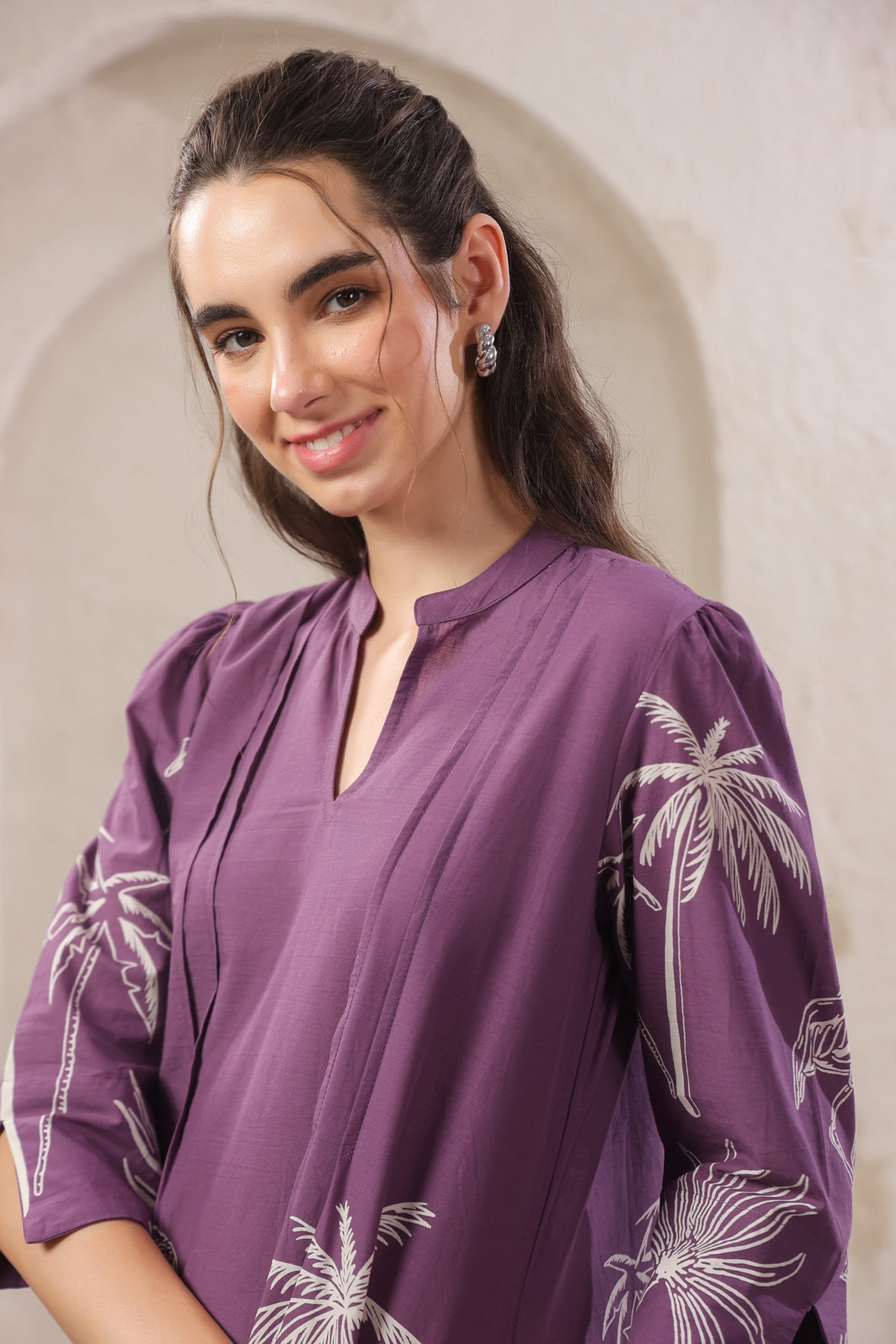 Wild Mauve Printed Cotton Co-ord Set