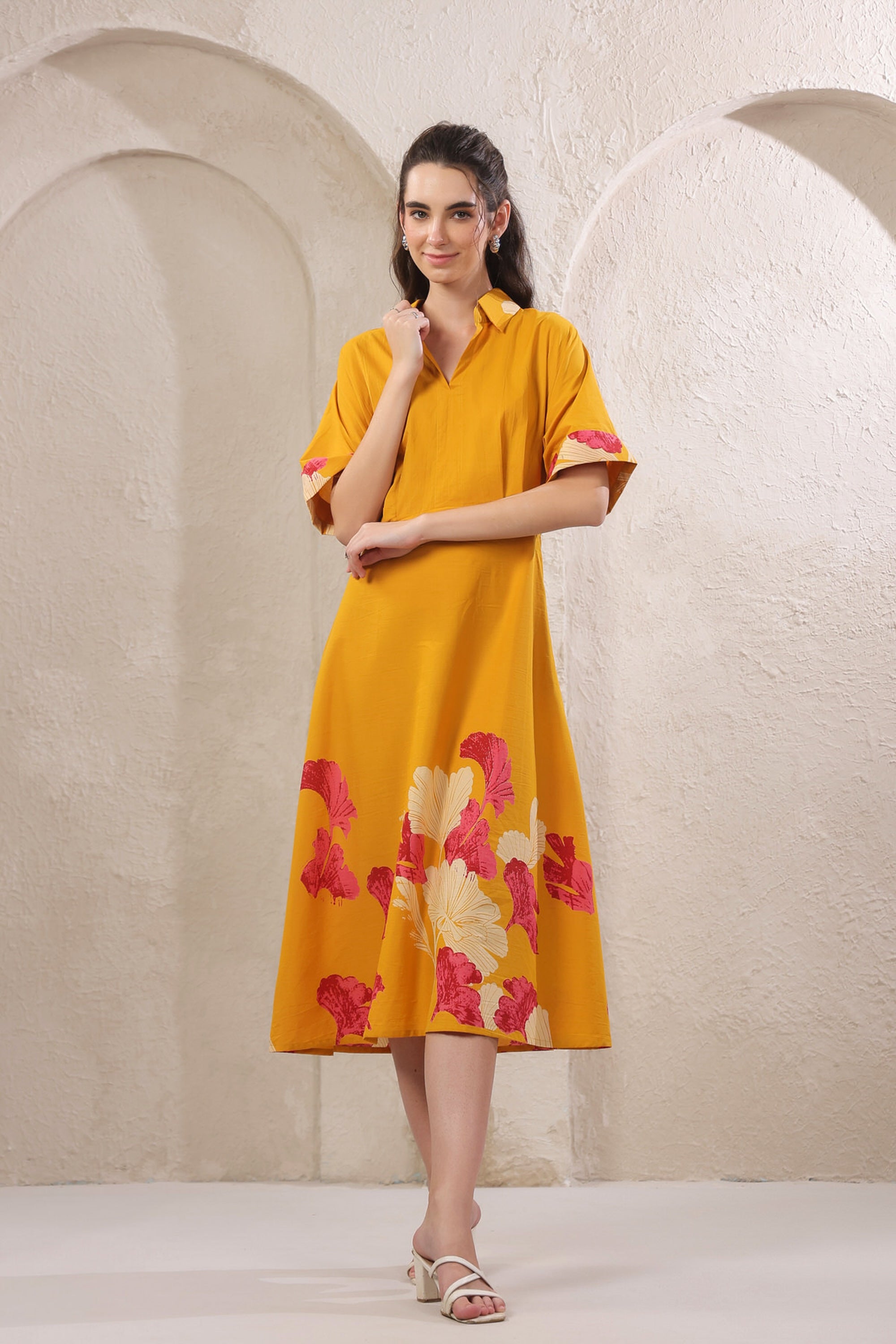 Marigold Rouge Yellow Cotton Dress