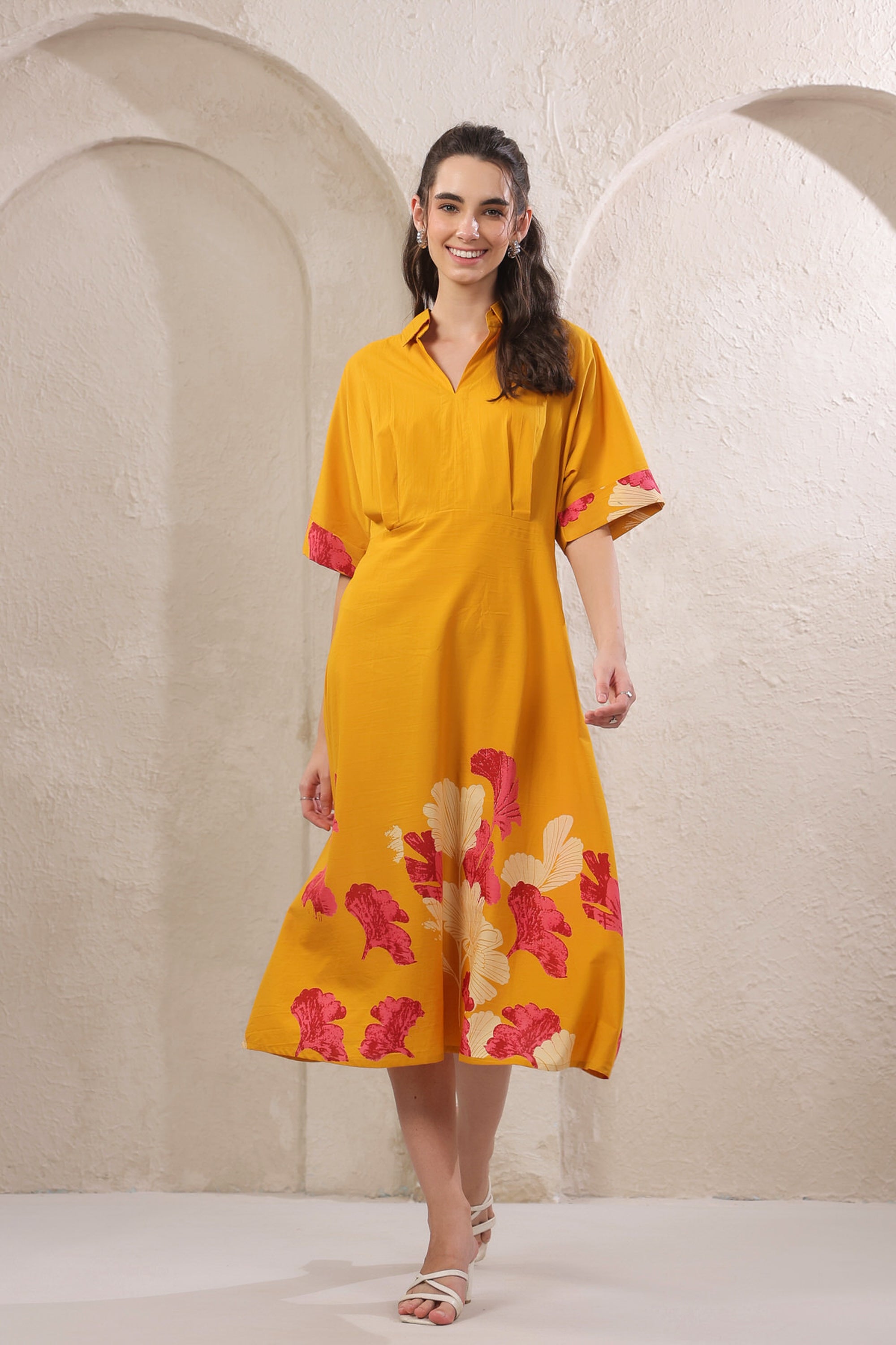 Marigold Rouge Yellow Cotton Dress