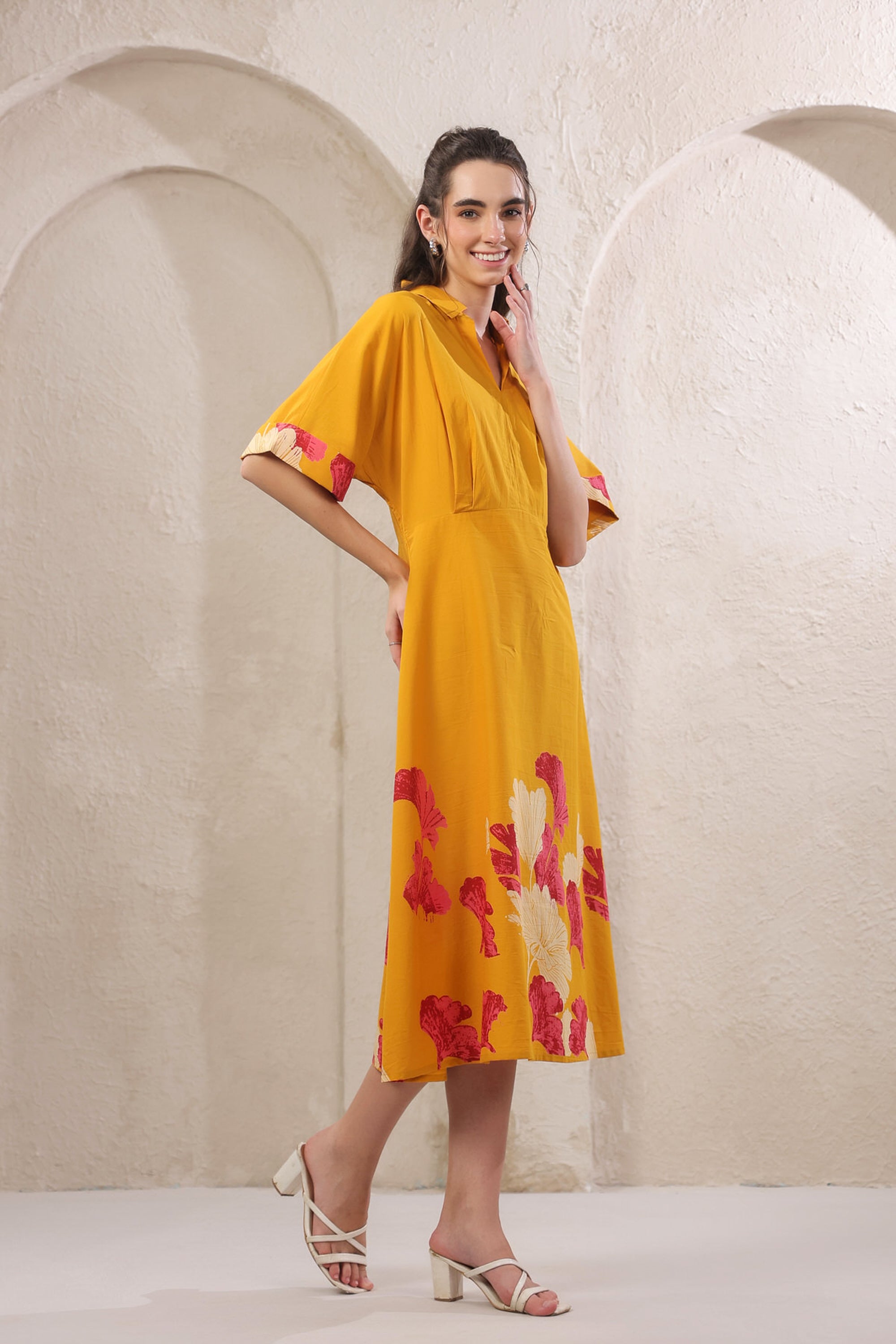 Marigold Rouge Yellow Cotton Dress