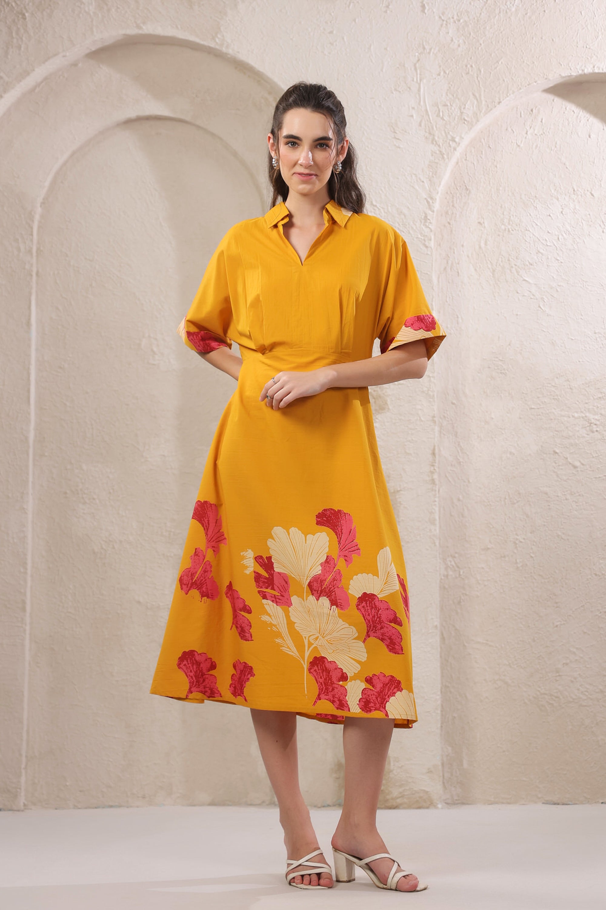 Marigold Rouge Yellow Cotton Dress