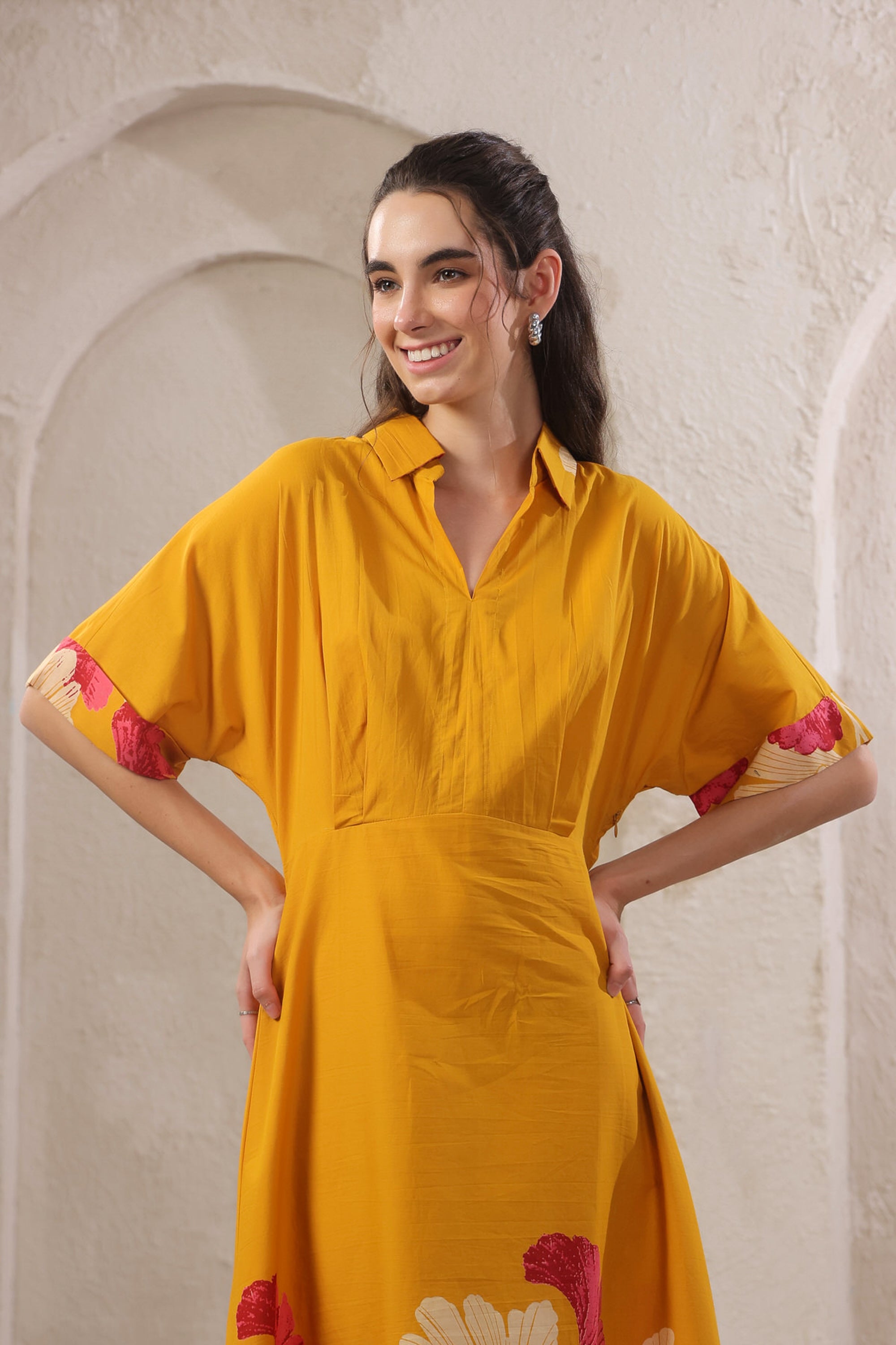 Marigold Rouge Yellow Cotton Dress