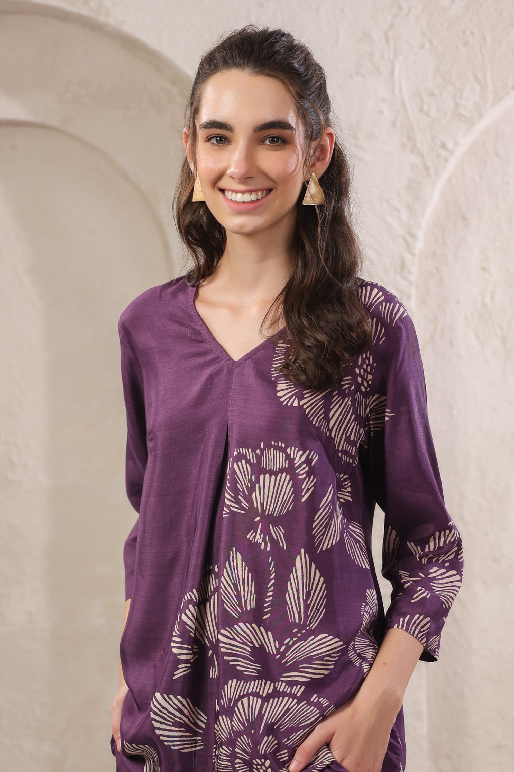 Violet Veil Russian Silk Co-ord Set