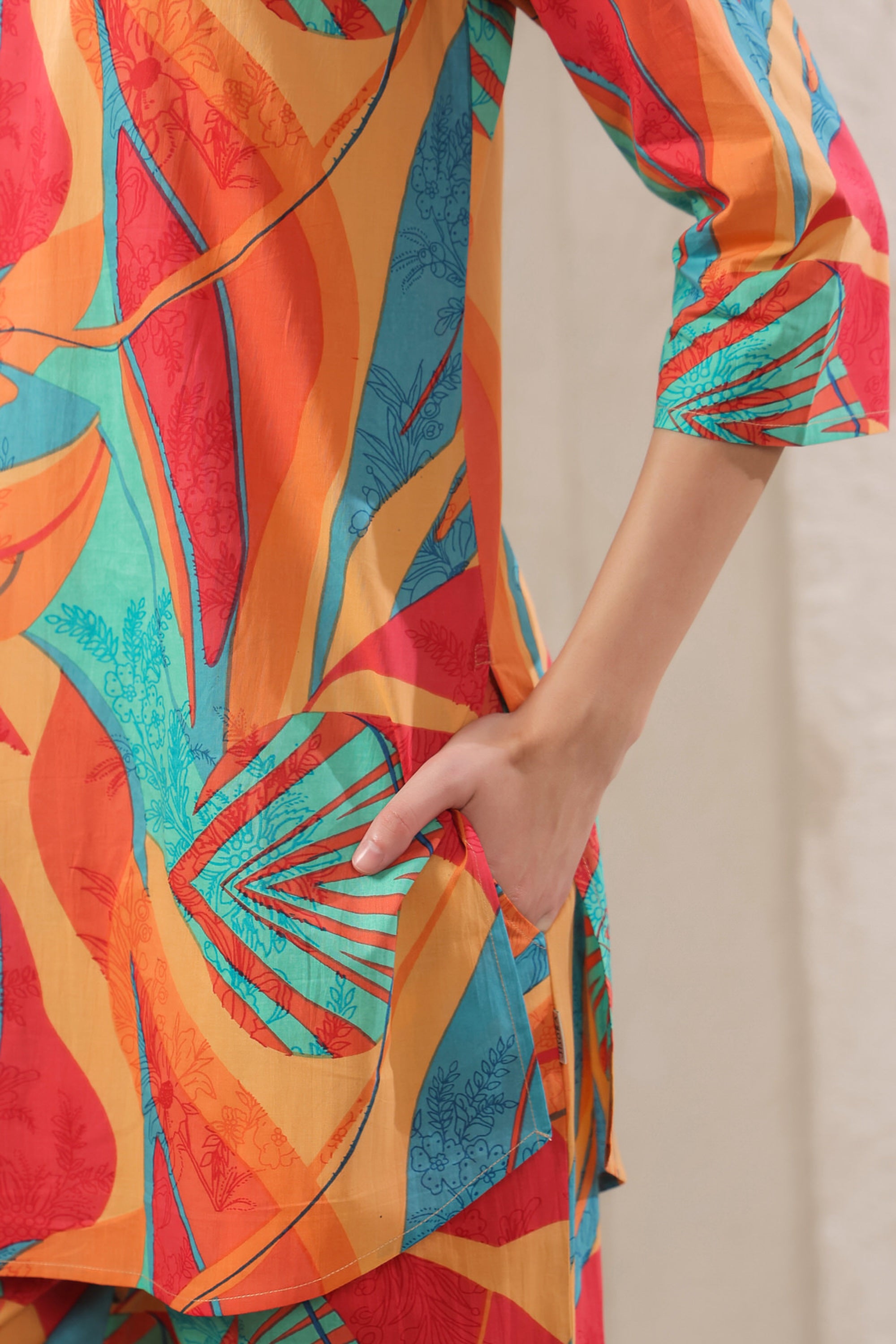 Tropical Tango Multicolour Cotton Co-ord Set