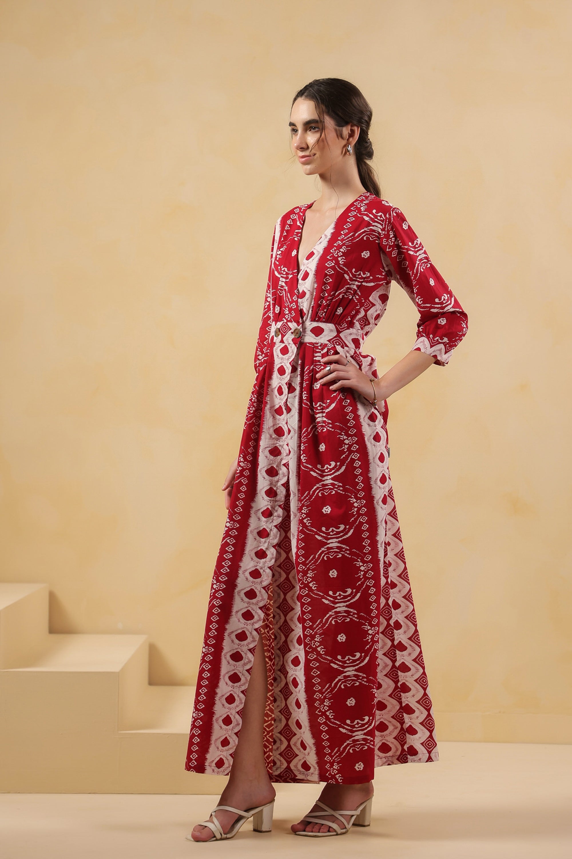 Scarlet Red Vintage Cotton Dress