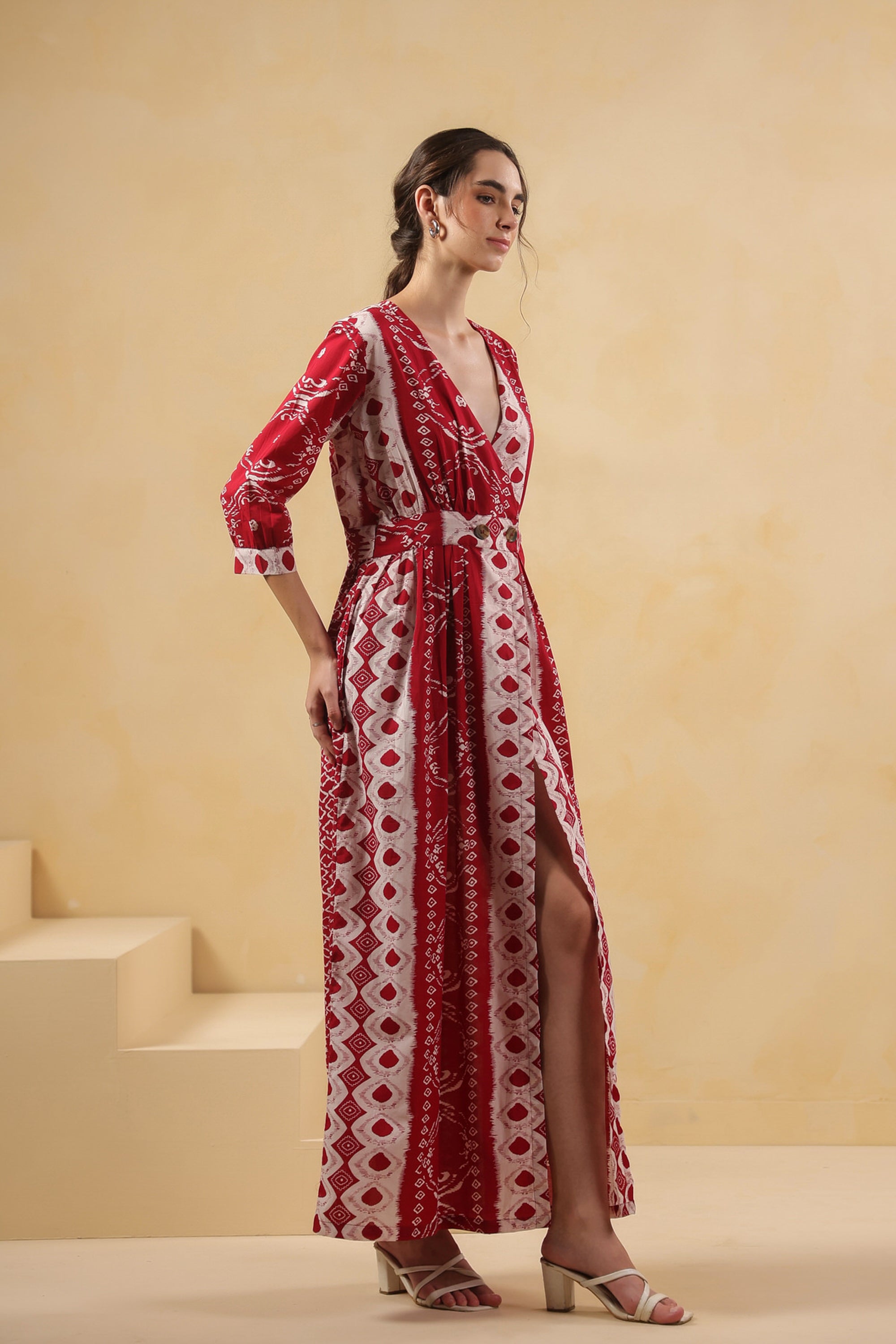 Scarlet Red Vintage Cotton Dress