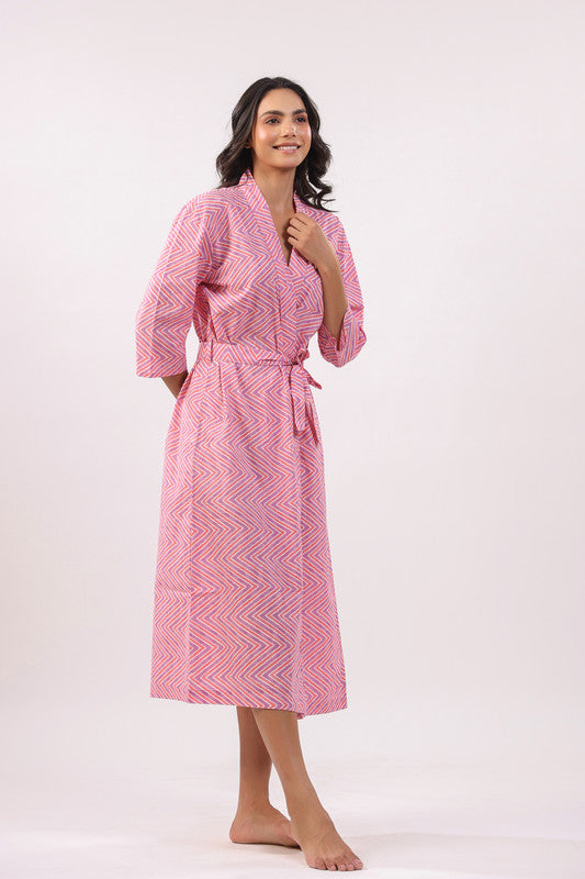 Pink Mirage Cotton Robe