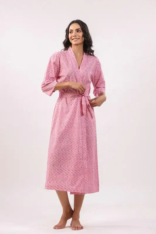 Amazon Momo Robe Pink Mirage Cotton Robe