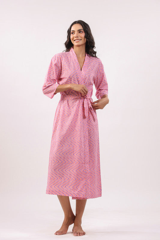 Pink Mirage Cotton Robe