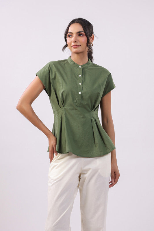 Olive Grace Peplum Cotton Top