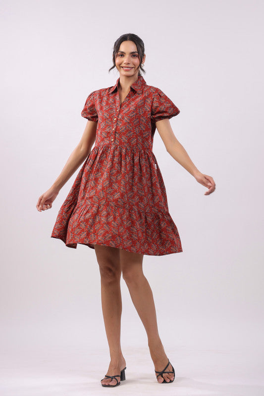 Ruby Radiance Cotton Dress