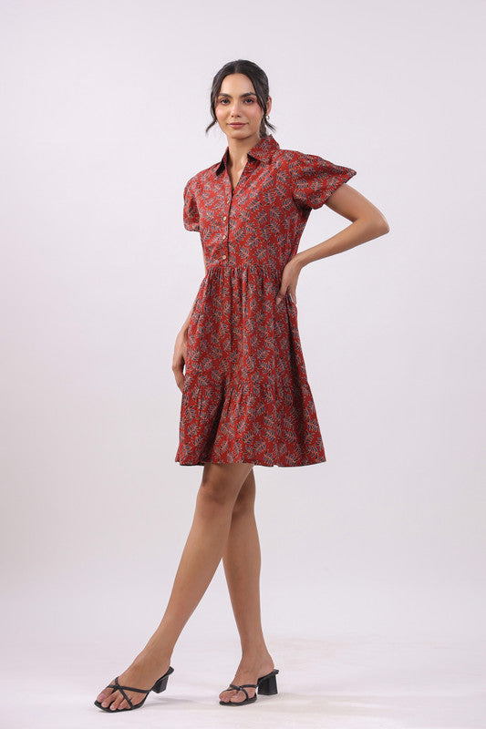 Ruby Radiance Cotton Dress