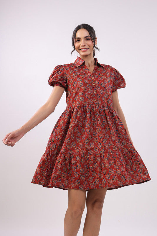 Ruby Radiance Cotton Dress