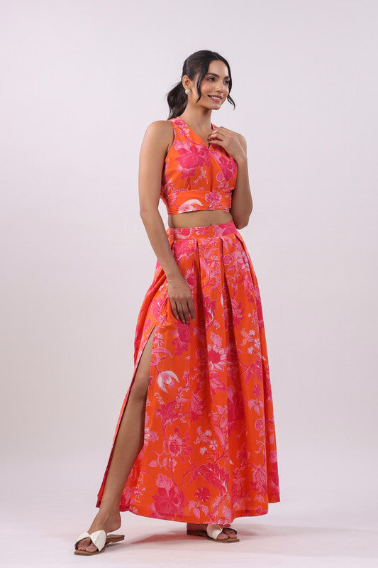 Fiery Floral Cotton Co-ord Set