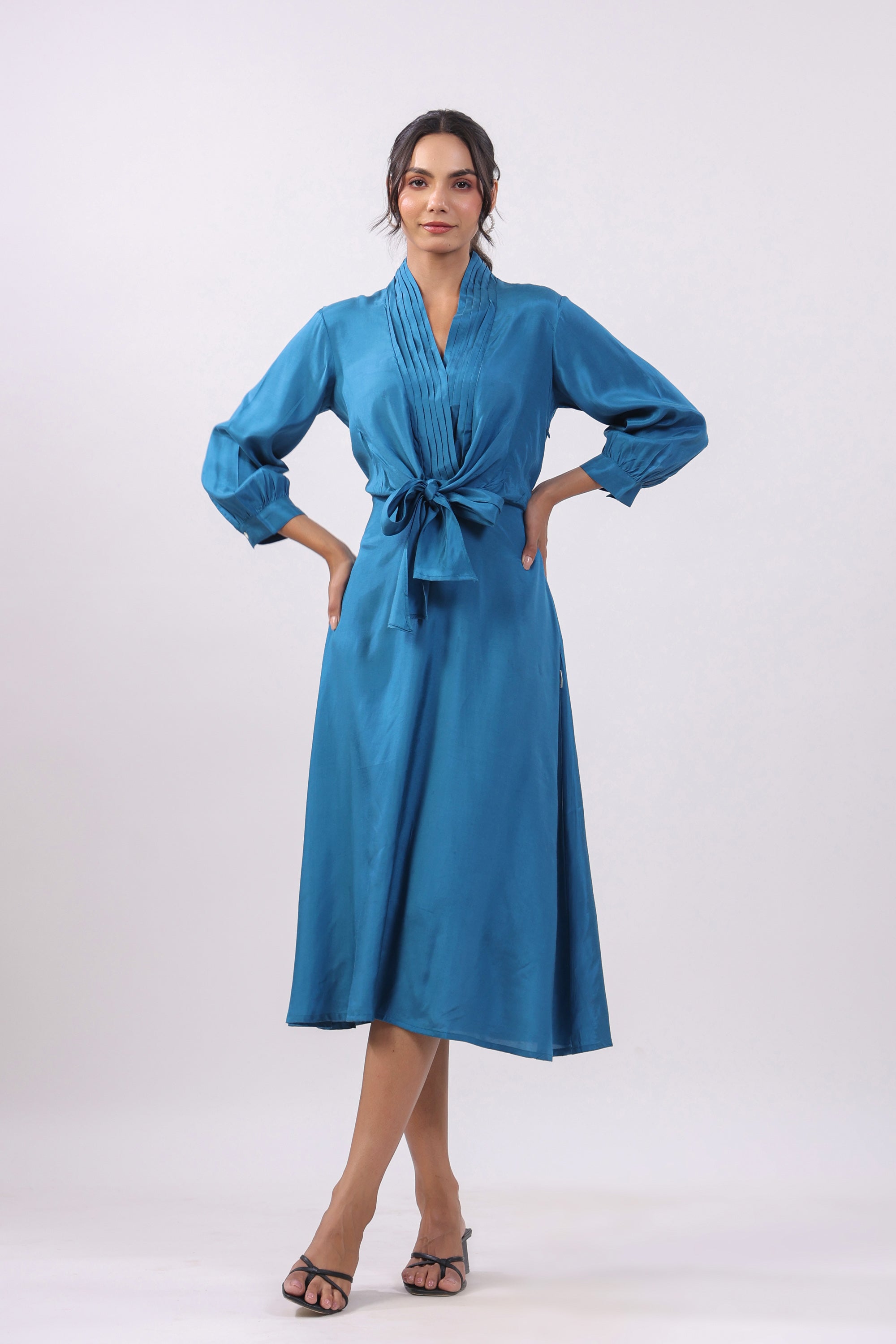 Blue Whisper Russian Silk Dress