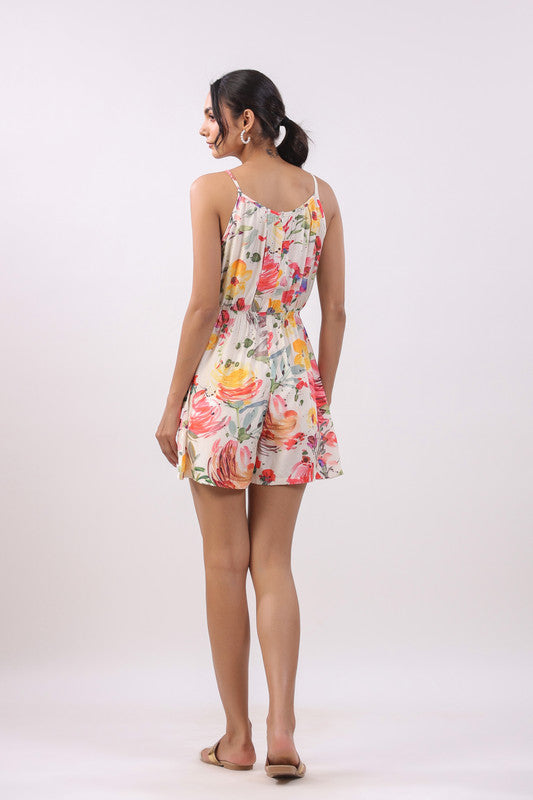 Sun-Kissed Bloom Muslin Silk Playsuit