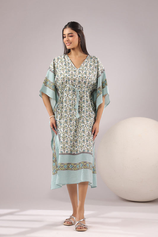 Aqua Grace Printed Cotton Kaftan