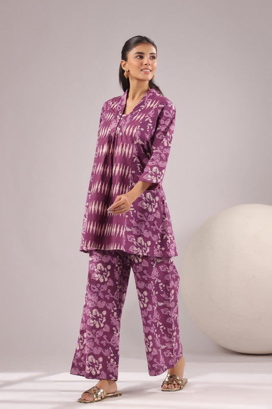Orchid Aura Printed Cotton Co-ord Set